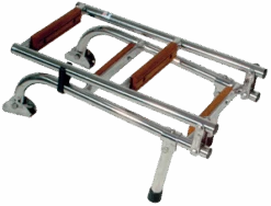 Allpa NIRO Badeleiter, 2+3-mit Teakholz Stufen