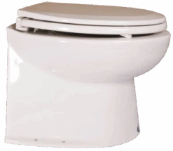 Jabsco Elektrische Yachttoilette Deluxe Flush 17" 24 Volt Frischwasserspülung Gerade Rückwand