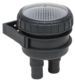 Allpa Kunststoff Kühlwasserfilter Ø32-38mm, Mit Wandhalterung & Klarsicht-Deckel 300l/min