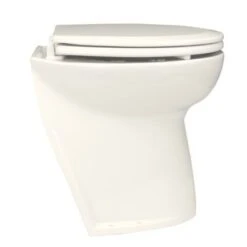 Jabsco Elektrische Yachttoilette Deluxe Flush 17" 12 Volt Seewasserspülung Schräge Rückwand