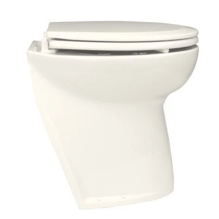 Jabsco Elektrische Yachttoilette Deluxe Flush 17" 24 Volt Frischwasserspülung Schräge Rückwand 3 Jabsco Elektrische Yachttoilette Deluxe Flush 17" 24 Volt Frischwasserspülung Schräge Rückwand