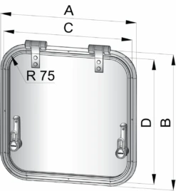 Vetus Marine Decksluke Fluchtluke Planus PLA50L 7 Vetus Marine Decksluke Fluchtluke Planus PLA50L -Boot Und Teile pla50l01